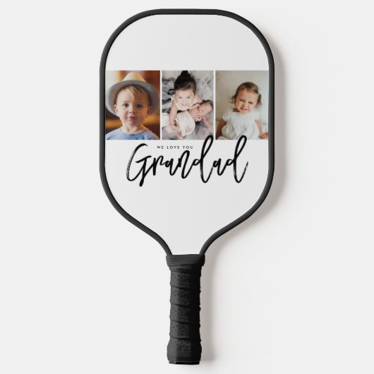 We Love You Grandad Custom Photo gift Collage Pickleball Schläger (Rückseite)