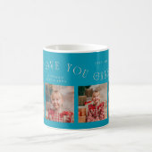 We Love You Grandma 4-Photo Aqua Peach Kaffeetasse (Mittel)