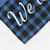We Love You Grandma 4 Photo Collage Blue Plaid Fleecedecke (Ecke)