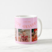 We Love You Grandma 4-Photo Orange Pink Kaffeetasse (VorderseiteRechts)