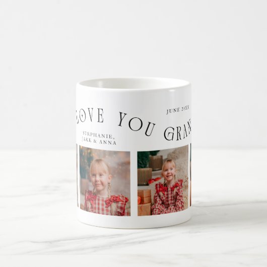 We Love You Grandma 4-Photo White  Kaffeetasse (Mittel)
