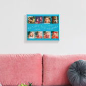 We Love You Grandma | 8 Photo Grid Aqua Peach Leinwanddruck (Insitu (Wohnzimmer))