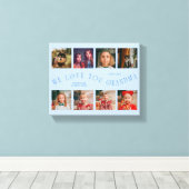 We Love You Grandma | 8 Photo Grid Icy Blue Leinwanddruck (Insitu (Holzboden))
