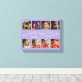 We Love You Grandma | 8 Photo Grid Lilac Leinwanddruck (Insitu (Holzboden))