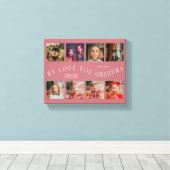 We Love You Grandma | 8 Photo Grid Pink Leinwanddruck (Insitu (Holzboden))