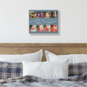 We Love You Grandma | 8 Photo Grid Slate Blue Leinwanddruck (Insitu (Schlafzimmer))