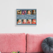 We Love You Grandma | 8 Photo Grid Slate Blue Leinwanddruck (Insitu (Wohnzimmer))