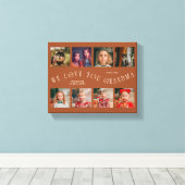 We Love You Grandma | 8 Photo Grid Terracotta Leinwanddruck (Insitu (Holzboden))