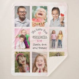 We Love You Grandma Photo Collage (Pink Bkg) Sherpadecke