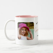 We Love you Grandma Script 2 Photo Modern Zweifarbige Tasse (Links)