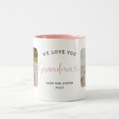 We Love you Grandma Script 2 Photo Modern Zweifarbige Tasse (Mittel)