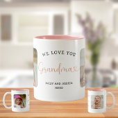 We Love you Grandma Script 2 Photo Modern Zweifarbige Tasse