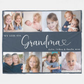We Love you Grandma Script 8 Photo Modern Fleecedecke (Vorderseite (Horizontal))