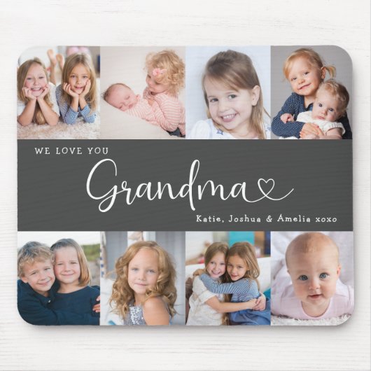 We Love you Grandma Script 8 Photo Modern Mousepad (Vorne)