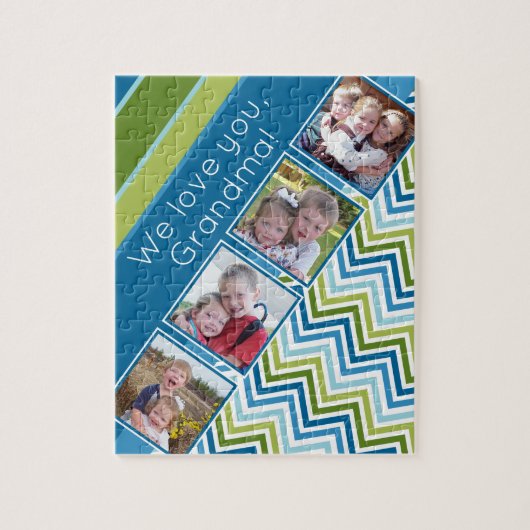 We love you grandma with 4 Fotos und zickig Puzzle (Vertikal)