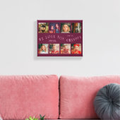 We Love You Grandpa | 8 Photo Grid Cranberry Leinwanddruck (Insitu (Wohnzimmer))