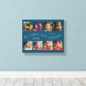 We Love You Grandpa | 8 Photo Grid Teal Leinwanddruck (Insitu (Holzboden))