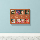 We Love You Grandpa | 8 Photo Grid Terracotta Leinwanddruck (Insitu (Holzboden))