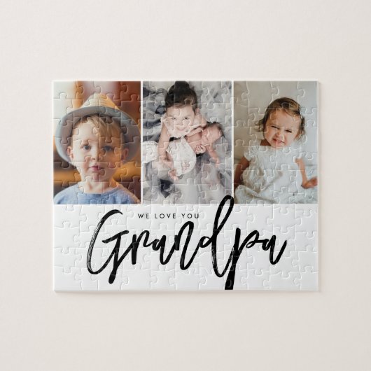 We love you Grandpa Grandchildren photos Puzzle (Horizontal)