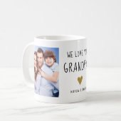 We Love You Grandpa Grandkids 3 Photo Collage Kaffeetasse (Vorderseite Links)