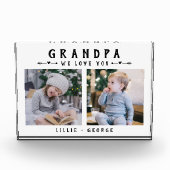 We Love You Grandpa Modern Photo Collage Keepsake Fotoblock (Vorderseite)