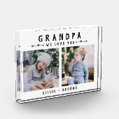 We Love You Grandpa Modern Photo Collage Keepsake Fotoblock (Links)
