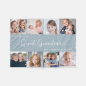 We Love You Great Grandma Photo Collage Heart Fleecedecke (Vorderseite (Horizontal))