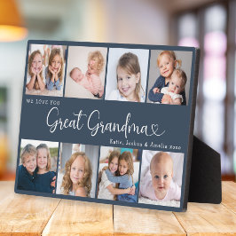 We Love You Great Grandma Photo Collage Heart Fotoplatte