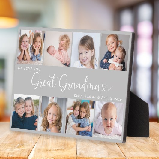 We Love You Great Grandma Photo Collage Heart Fotoplatte