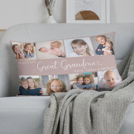 We Love You Great Grandma Photo Collage Heart Lendenkissen