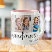 We Love you Great Grandma Script 4 Photo Modern Kaffeetasse