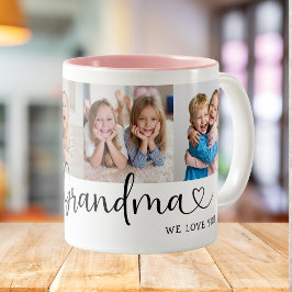 We Love you Great Grandma Script 4 Photo Modern Kaffeetasse