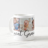 We Love you Great Grandma Script 4 Photo Modern Kaffeetasse (Vorderseite Links)