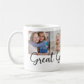 We Love you Great Grandma Script 4 Photo Modern Kaffeetasse (Links)