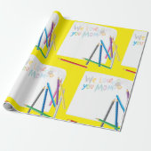 We Love You Mom Hand-Drawn Crayon Art Geschenkpapier (Ungerollt)
