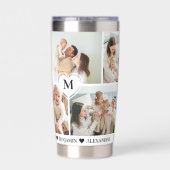 We Love You Mom Heart Personalized Photo Collage Thermobecher (Rückseite)