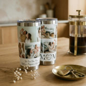 We Love You Mom Personalized Mother Photo Collage Thermobecher