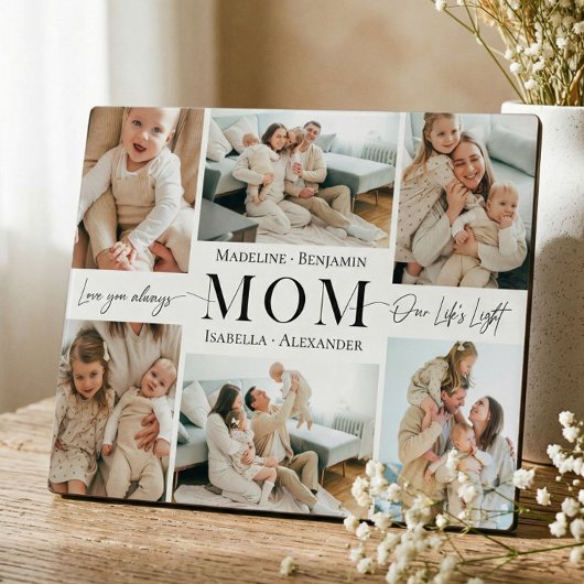 We Love You Mom Simple Photo Collage Keepsake Fotoplatte