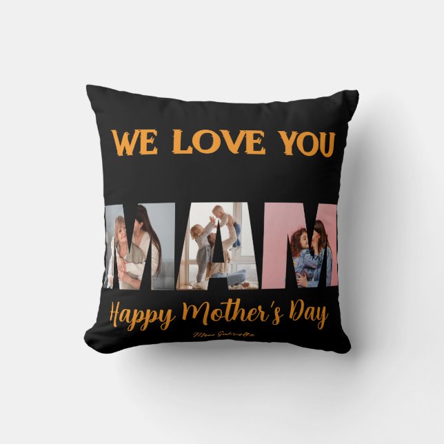 We Love You Mom-Throw Pillow gold 2026 Kissen (Vorderseite)