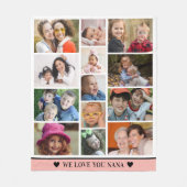 We Love You Nana Grandchildren 13 Photo Collage Fleecedecke (Vorderseite)