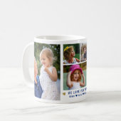 We Love You Pop Grandkids Names 5 Photo Collage Kaffeetasse (Vorderseite Links)