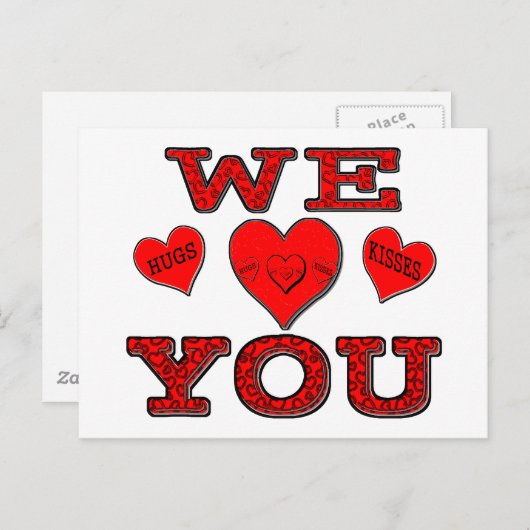 We Love You Postkarte (Vorne/Hinten)