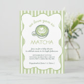 We Love You So Matcha Green Tea Baby Shower Einladung (Stehend Vorderseite)
