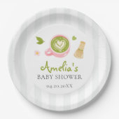 We Love You So Matcha Green Tea Baby Shower Pappteller (Vorderseite)