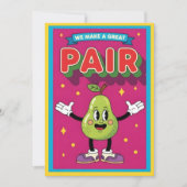 We Make a Great Pair fun fruit lover kawaii pear Dankeskarte (Vorderseite)