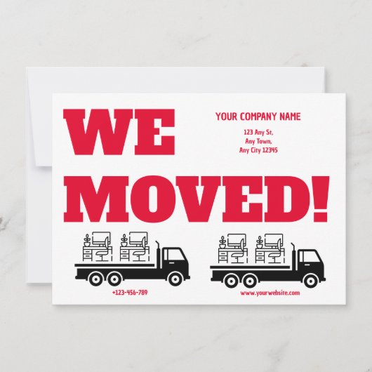 We Moved Business Relocation Announcement Ankündigung (Vorderseite)