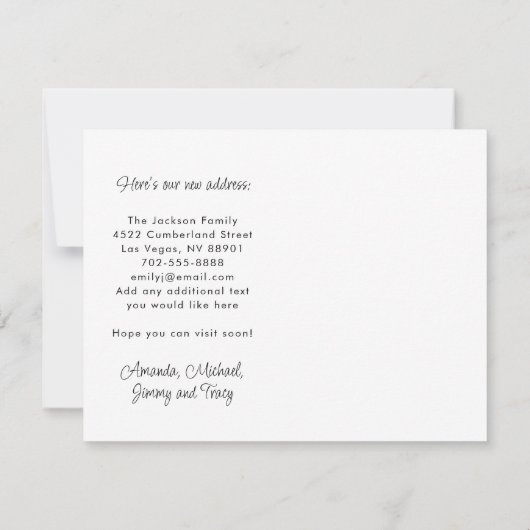 We Moved to Las Vegas New Home Ankündigung (Rückseite)