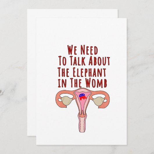 We Need to Talk About The Elephant In The Womb Einladung (Vorne/Hinten)