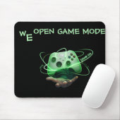"We Open Game Mode" schwebender Neon-Controller-Mo Mousepad (Mit Mouse)