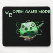 "We Open Game Mode" schwebender Neon-Controller-Mo Mousepad (Vorne)